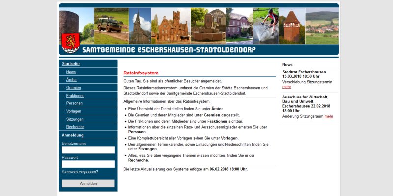 Was ist los in der Samtgemeinde Eschershausen-Stadtoldendorf? Das Ratsinformationssystem verrät es