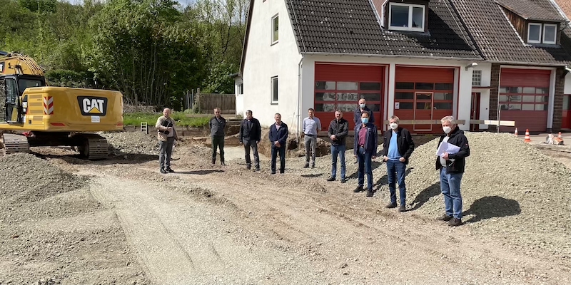 Arbeiten für das Feuerwehrgerätehaus in Eschershausen schreiten voran