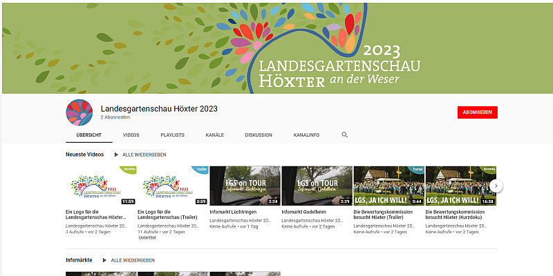 Landesgartenschau Höxter jetzt auf Facebook, YouTube und Instagram