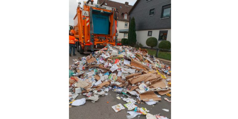 Feuertaufe geht glimpflich aus: Ladung im Papiersammelfahrzeug der AWH fängt Feuer