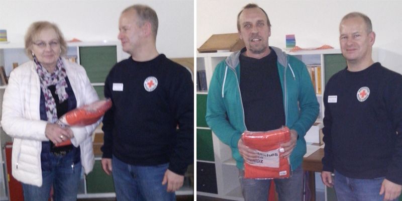 Spenderin Jutta Eggers (linkes Foto) und Eckhard Popp (rechtes Foto) wurden für 60 Spenden geehrt.