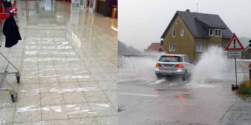 Starkregen hält die Einsatzkräfte im Bereich Holzminden/Bevern in Atem