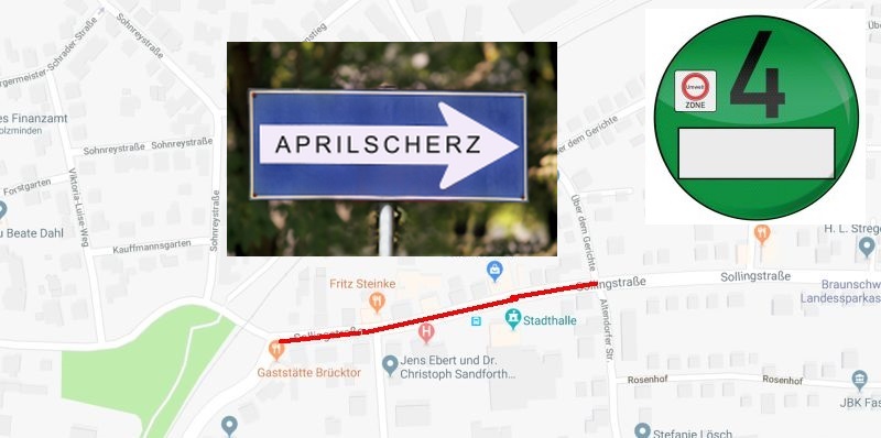 Umweltzone in der Sollingstraße? Zum Glück nur ein Aprilscherz!