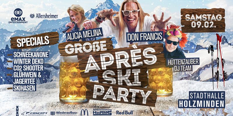 Holzminden´s größte Apres Ski Party steigt in der Stadthalle am 09. Februar