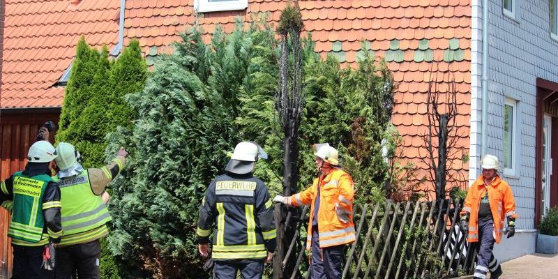Heckenbrand in Hohenbüchen schnell gelöscht