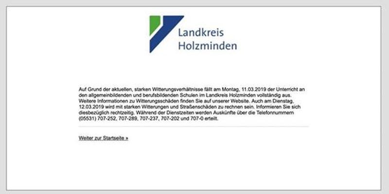 Landkreis Holzminden äußert sich: Whatsapp-Nachricht über Schulausfall war Fake News! 