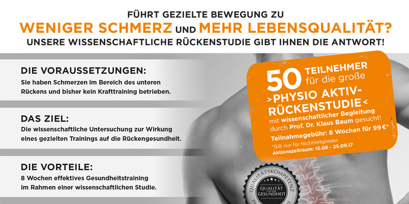 Weniger Schmerz und mehr Lebensqualität? - Rückenstudie bei PuR Vital gibt Antwort