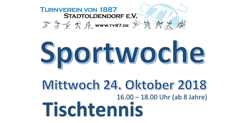 Sportwoche in Stadtoldendorf: Die Abteilung Tischtennis lädt ein