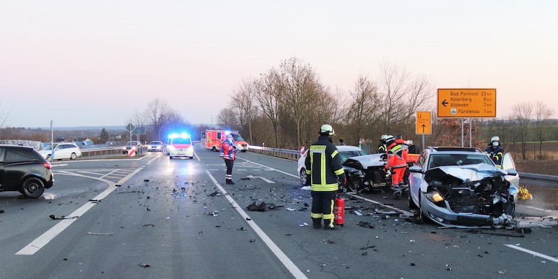 Verkehrsunfall bei Fürstenau: Rettungshubschrauber im Einsatz