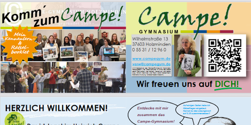 Wohin geht's im Sommer? Anmeldung am Campe-Gymnasium für Viertklässlerinnen und Viertklässler