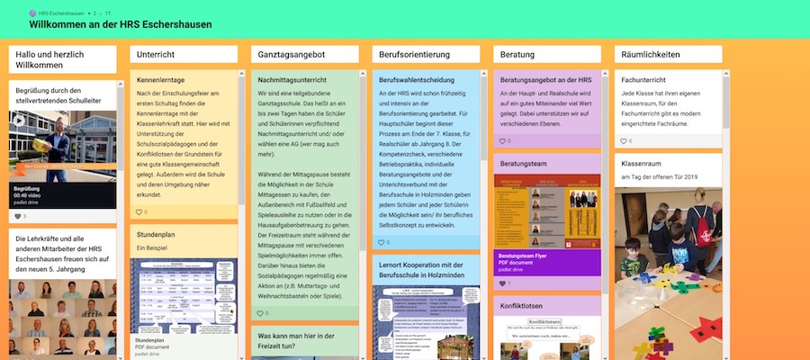 HRS Eschershausen stellt neues Padlet vor: Alle Infos für neue Schüler und Bewerber auf einer Seite